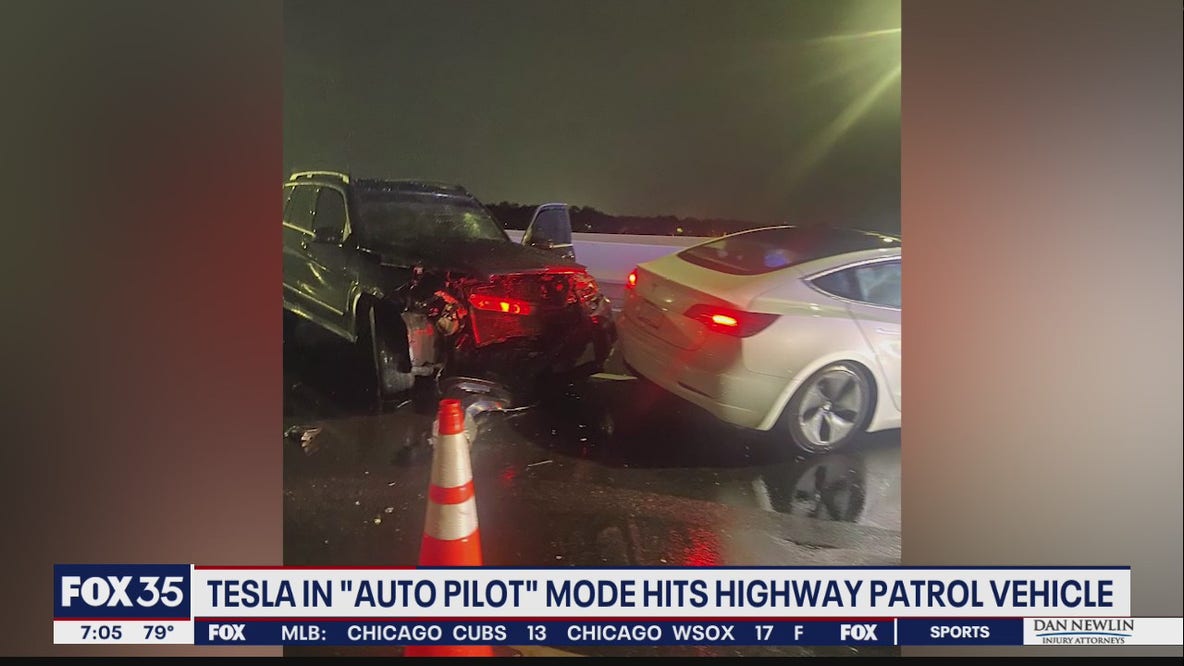 Tesla in 'auto pilot' mode hits Florida Highway Patrol vehicle
